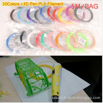 20 Colors 3D Printer Pen Filament ABS PLA 1.75mm Plastic Rubber Consumables